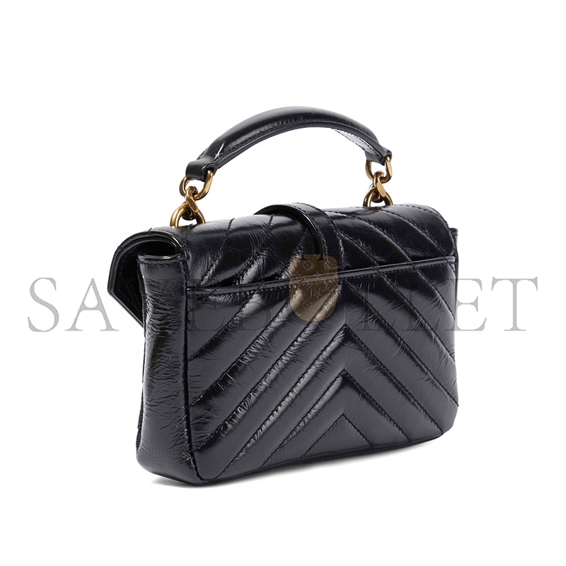 YSL COLLEGE MINI CHAIN BAG IN  OIL WAX LEATHER 779430 (20*13*3cm)